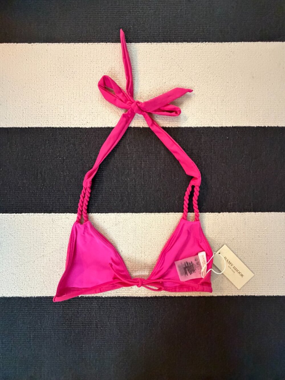Ramy Brook Jones Bikini Top Hot Pink Triangle NWT Size Small - Picture 4 of 4